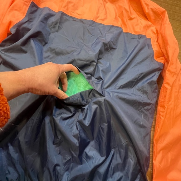 Lands End Kids Packable Rain Jacket, Lightweight, Colorblock, XL, Spring, Hood - Picture 15 of 15